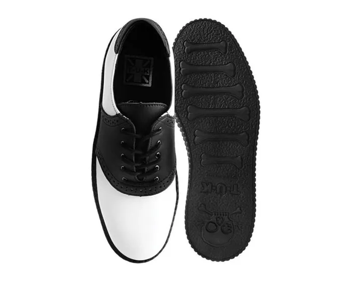 TUK Shoes Dress Shoes Men Black and White TUKskin Saddle Oxford