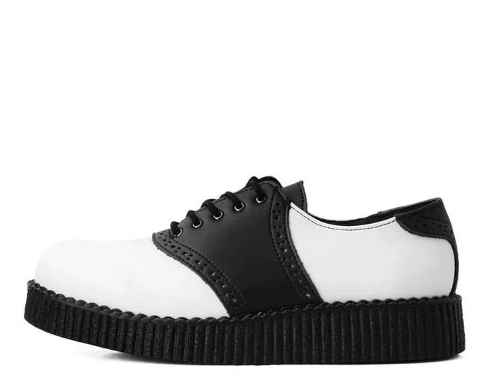 TUK Shoes Dress Shoes Men Black and White TUKskin Saddle Oxford