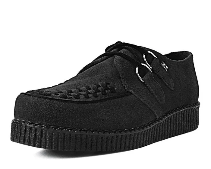 TUK Shoes Dress Shoes Men Black Faux Suede Viva Low Creeper
