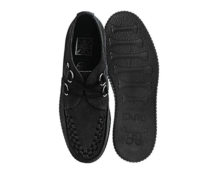 TUK Shoes Dress Shoes Men Black Faux Suede Viva Low Creeper