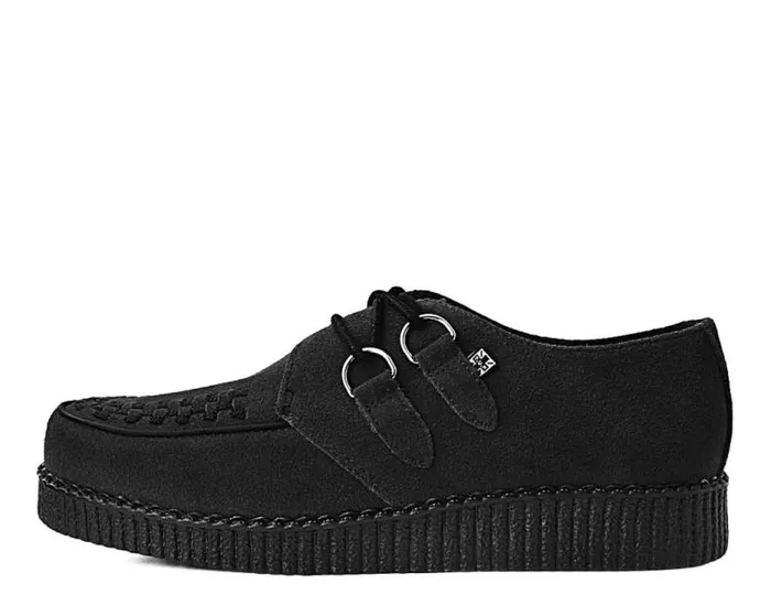 TUK Shoes Dress Shoes Men Black Faux Suede Viva Low Creeper