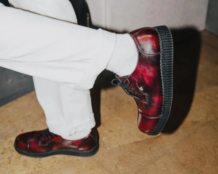 TUK Shoes Dress Shoes Men Burgundy TUKskin Toe Cap Viva Low Creeper TUK Shoes Dress Shoes Men Burgundy TUKskin Toe Cap Viva Low Creeper