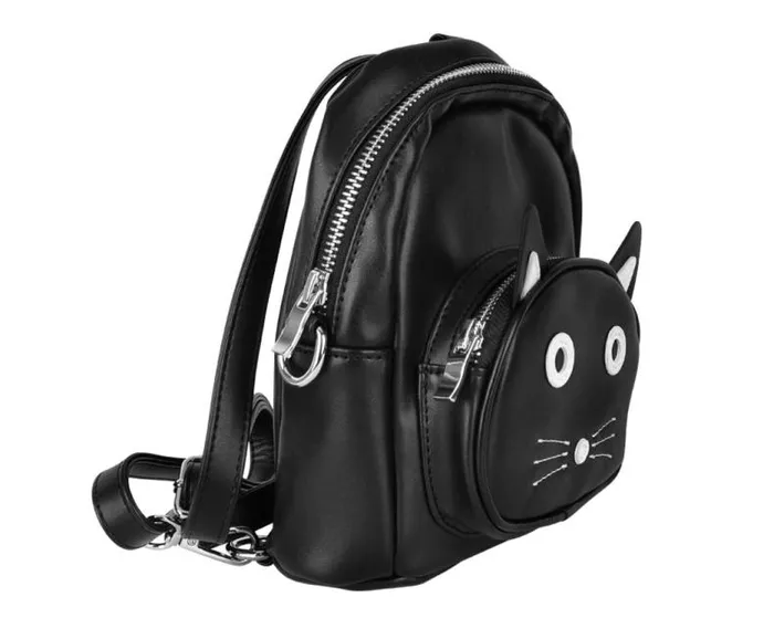 TUK Shoes Kitty Styles Women TUKskin Black Kitty MIni Backpack TUK Shoes Kitty Styles Women TUKskin Black Kitty MIni Backpack