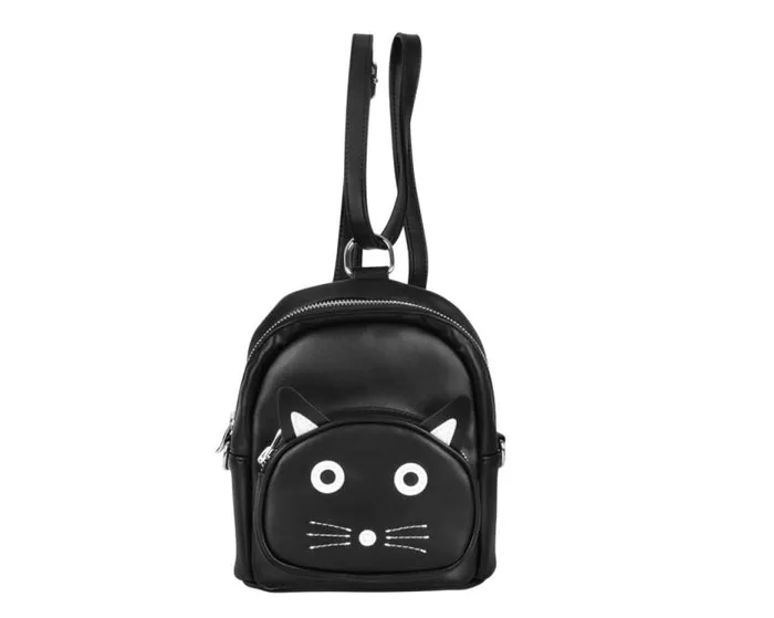 TUK Shoes Kitty Styles Women TUKskin Black Kitty MIni Backpack TUK Shoes Kitty Styles Women TUKskin Black Kitty MIni Backpack
