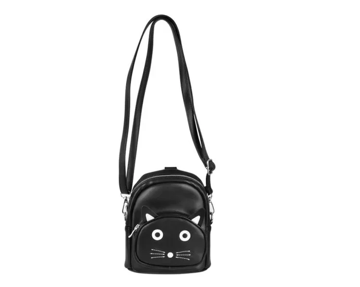 TUK Shoes Kitty Styles Women TUKskin Black Kitty MIni Backpack TUK Shoes Kitty Styles Women TUKskin Black Kitty MIni Backpack
