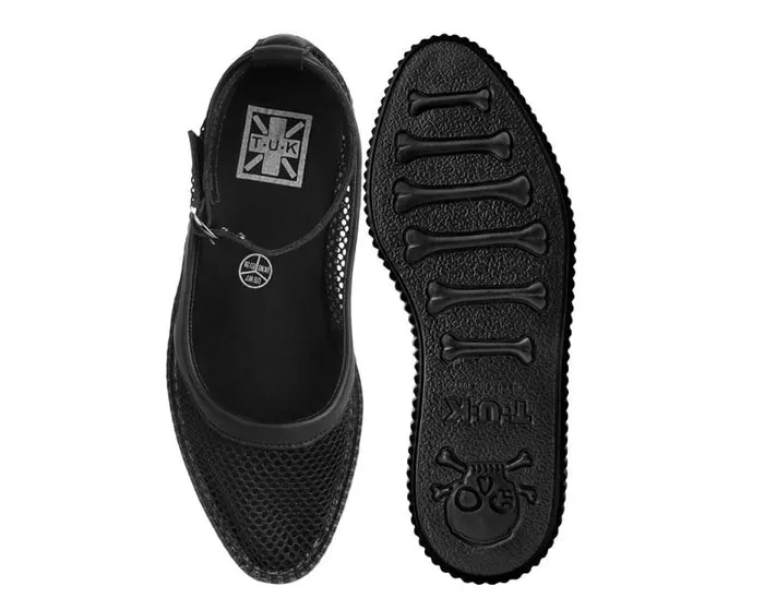 TUK Shoes Mary Janes Women Black Holographic Vegan Pointed Ballet Creepers TUK Shoes Mary Janes Women Black Holographic Vegan Pointed Ballet Creepers