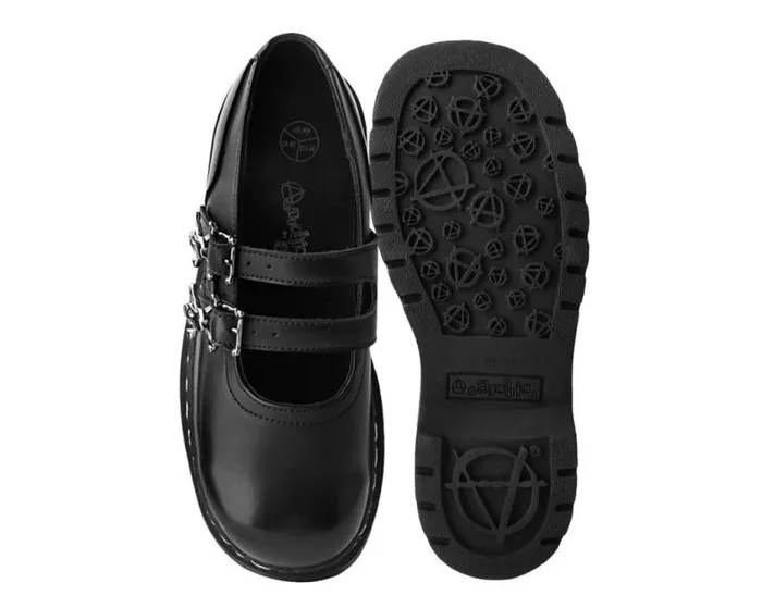 TUK Shoes Mary Janes Women Black TUKskin 2Skull Buckle Mary Jane TUK Shoes Mary Janes Women Black TUKskin 2Skull Buckle Mary Jane