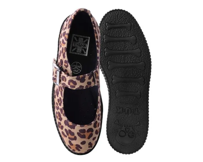 TUK Shoes Mary Janes Women Brown Leopard Faux Suede Viva Low Mary Jane TUK Shoes Mary Janes Women Brown Leopard Faux Suede Viva Low Mary Jane