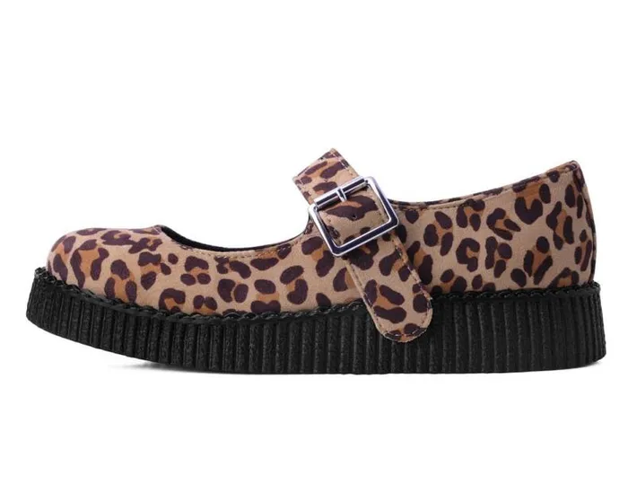 TUK Shoes Mary Janes Women Brown Leopard Faux Suede Viva Low Mary Jane TUK Shoes Mary Janes Women Brown Leopard Faux Suede Viva Low Mary Jane