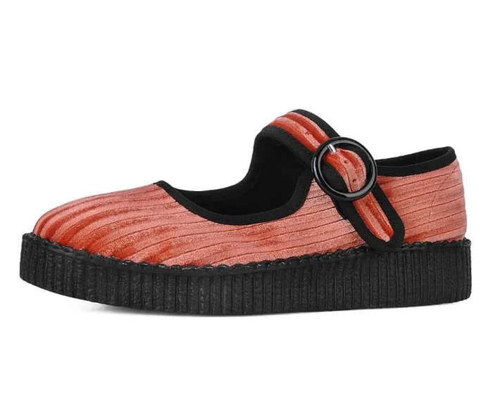 TUK Shoes Mary Janes Women Orange Corduroy Viva Low Mary Jane