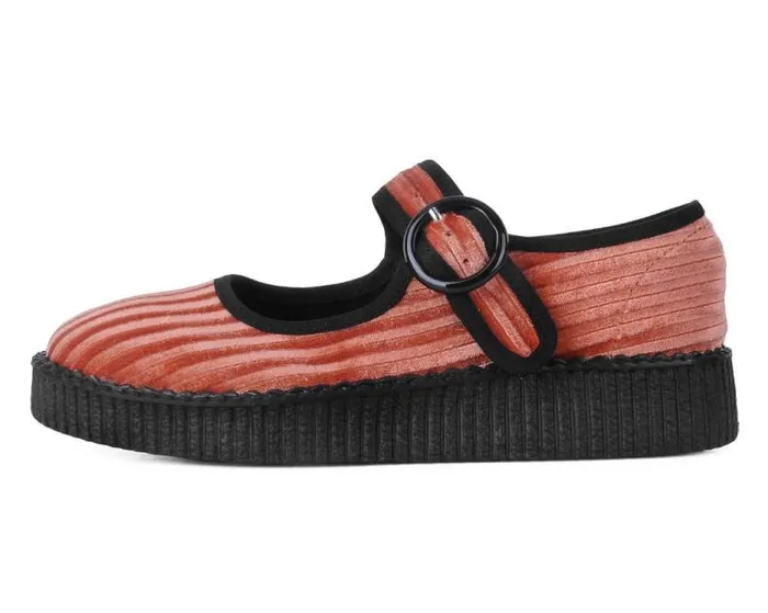 TUK Shoes Mary Janes Women Orange Corduroy Viva Low Mary Jane TUK Shoes Mary Janes Women Orange Corduroy Viva Low Mary Jane