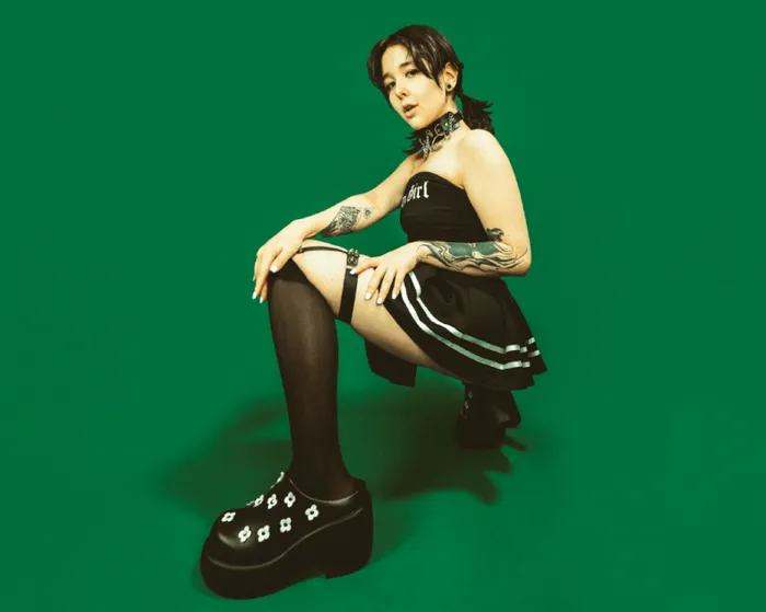 TUK Shoes Platforms Women Black Burnished White Flower Anarchic Bubble Clog TUK Shoes Platforms Women Black Burnished White Flower Anarchic Bubble Clog