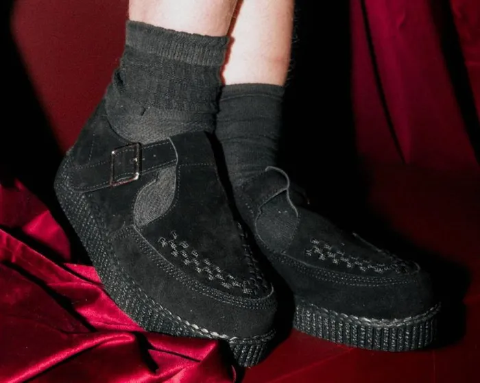 TUK Shoes Sandals Women Black Suede Viva Low Sandal TUK Shoes Sandals Women Black Suede Viva Low Sandal