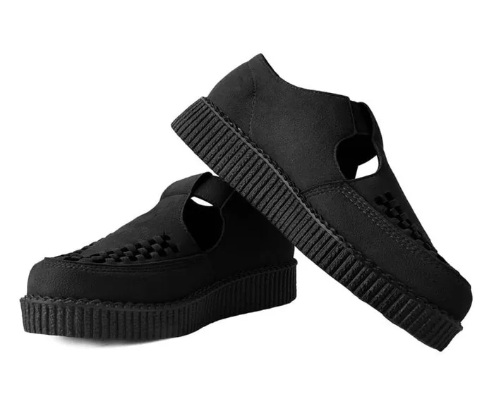 TUK Shoes Sandals Women Black Suede Viva Low Sandal TUK Shoes Sandals Women Black Suede Viva Low Sandal