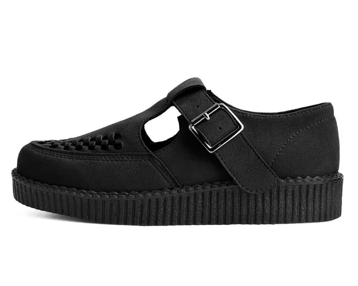 TUK Shoes Sandals Women Black Suede Viva Low Sandal TUK Shoes Sandals Women Black Suede Viva Low Sandal