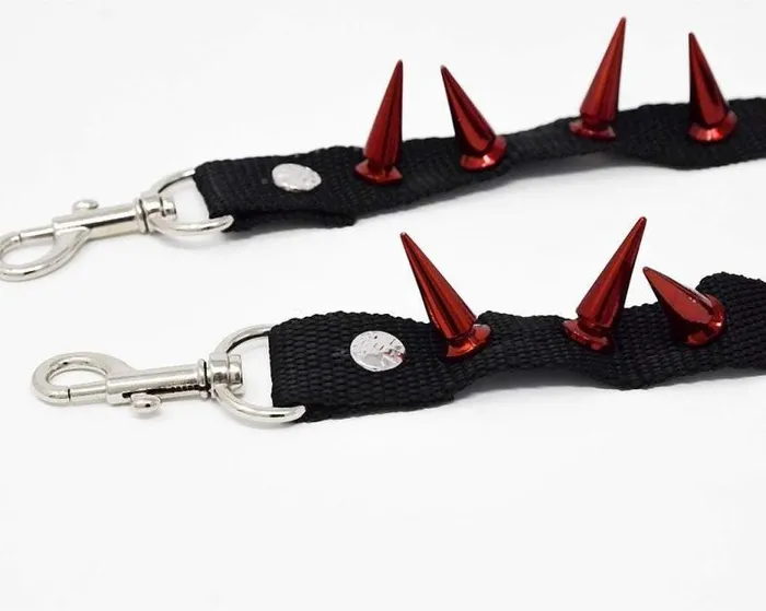 TUK Shoes Shoe Accessories Adult Spiked Red Bondage Shoe Straps
