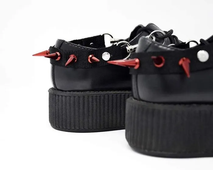 TUK Shoes Shoe Accessories Adult Spiked Red Bondage Shoe Straps