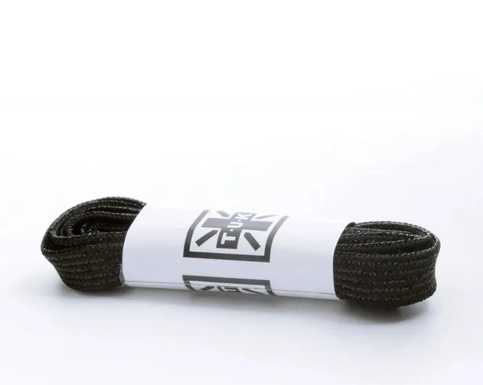 TUK Shoes Shoe Laces Adult 120 CM Metallic Black Flat Shoe Laces