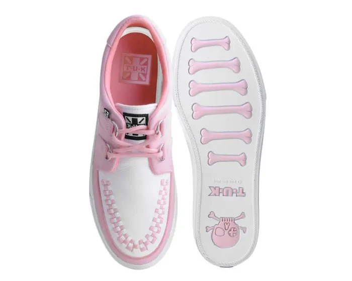 TUK Shoes Sneakers Women Pink and White 2Ring Creeper Sneaker
