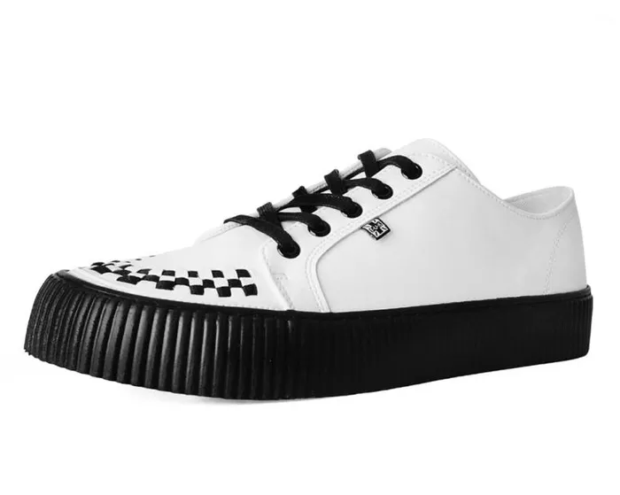 TUK Shoes Sneakers Women White Leather LaceUp Creeper Sneaker
