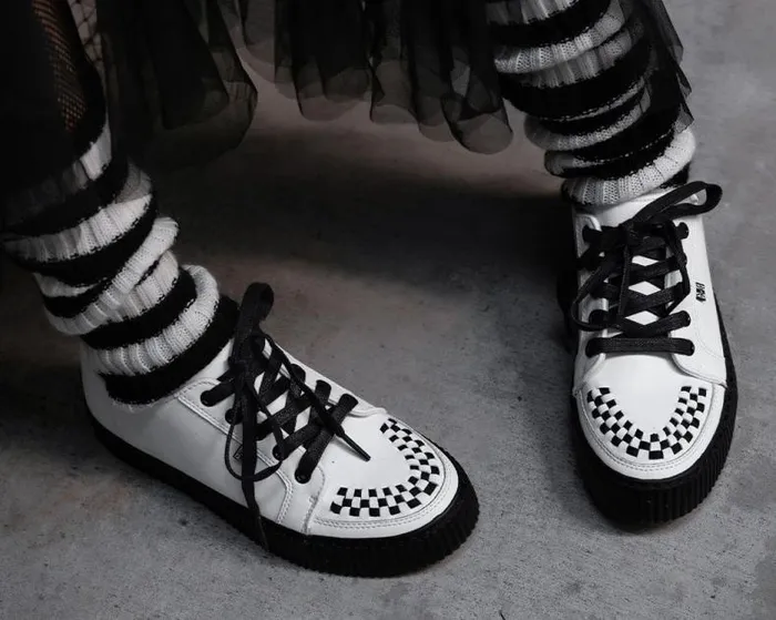 TUK Shoes Sneakers Women White Leather LaceUp Creeper Sneaker TUK Shoes Sneakers Women White Leather LaceUp Creeper Sneaker