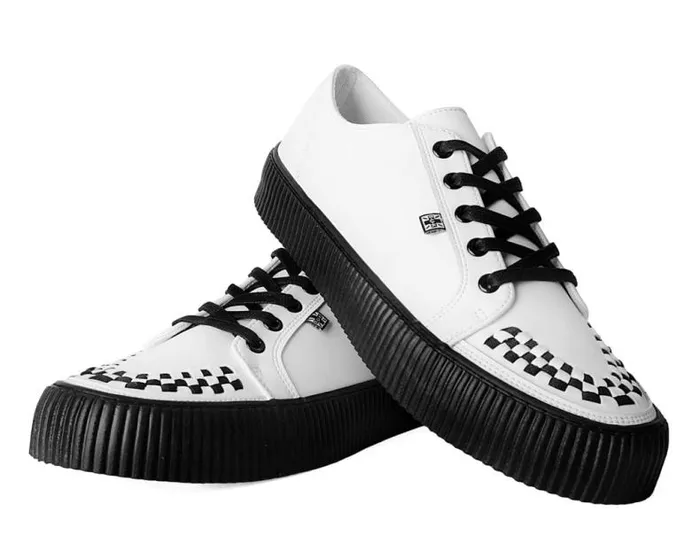 TUK Shoes Sneakers Women White Leather LaceUp Creeper Sneaker TUK Shoes Sneakers Women White Leather LaceUp Creeper Sneaker