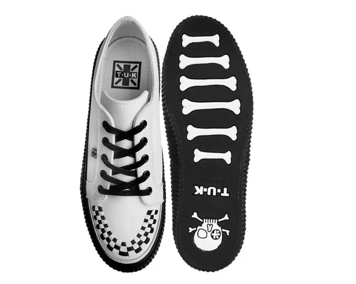 TUK Shoes Sneakers Women White Leather LaceUp Creeper Sneaker TUK Shoes Sneakers Women White Leather LaceUp Creeper Sneaker