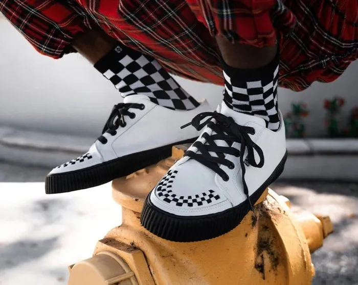TUK Shoes Sneakers Women White Leather LaceUp Creeper Sneaker TUK Shoes Sneakers Women White Leather LaceUp Creeper Sneaker