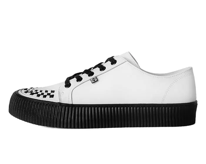 TUK Shoes Sneakers Women White Leather LaceUp Creeper Sneaker TUK Shoes Sneakers Women White Leather LaceUp Creeper Sneaker