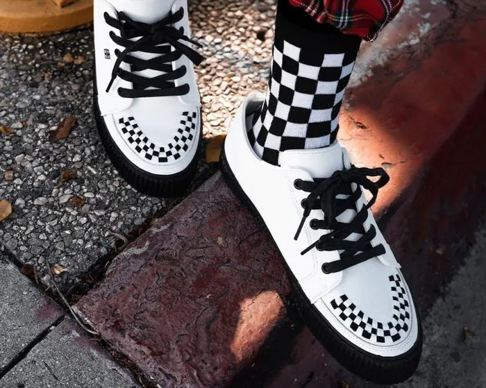 TUK Shoes Sneakers Women White Leather LaceUp Creeper Sneaker TUK Shoes Sneakers Women White Leather LaceUp Creeper Sneaker