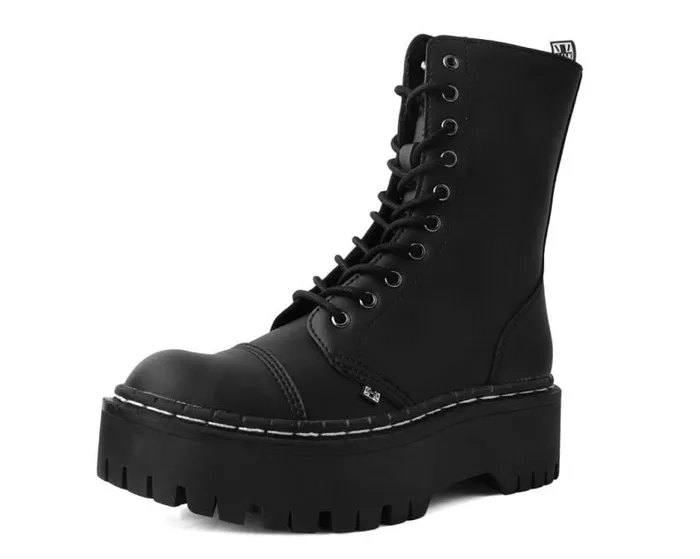TUK Shoes Vegan Men Black TUKskin 10Eye Double Decker Boot