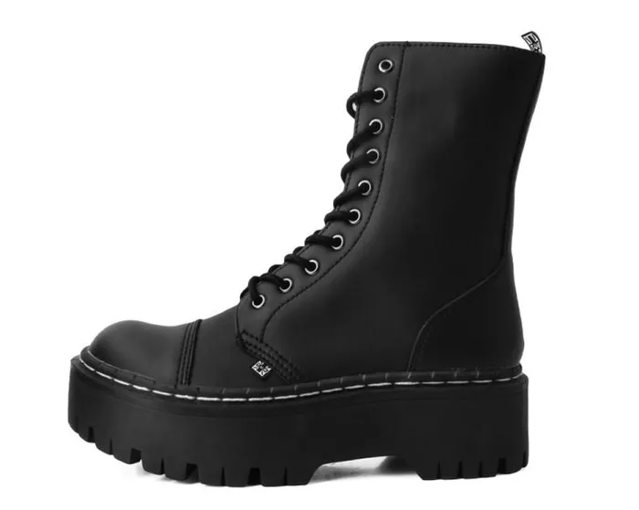 TUK Shoes Vegan Men Black TUKskin 10Eye Double Decker Boot
