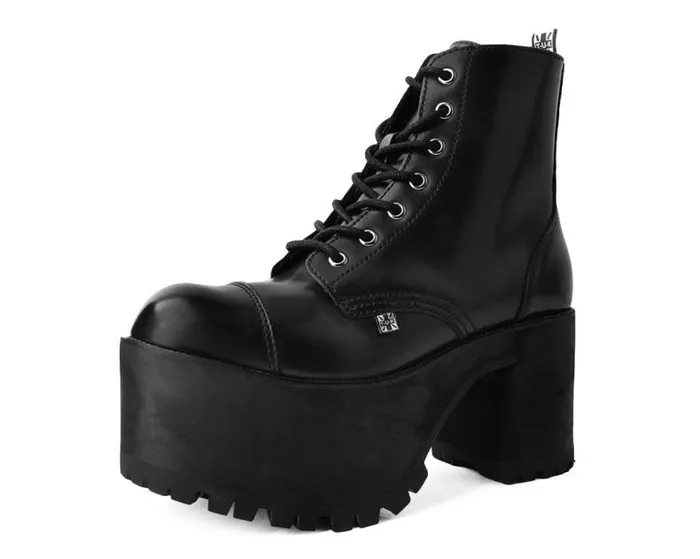 TUK Shoes Vegan Women Black BrushOff 7Eye Nosebleed Boot