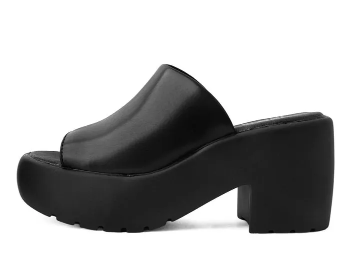TUK Shoes Vegan Women Black Bubble Mule Heel
