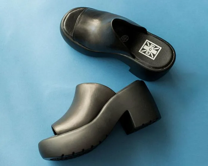 TUK Shoes Vegan Women Black Bubble Mule Heel