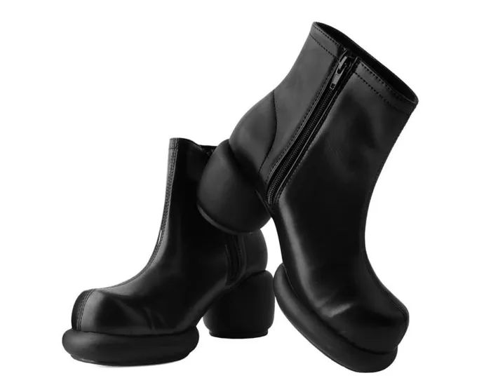 TUK Shoes Vegan Women Black Burnished Bubble II Anarchic Zip Boot TUK Shoes Vegan Women Black Burnished Bubble II Anarchic Zip Boot