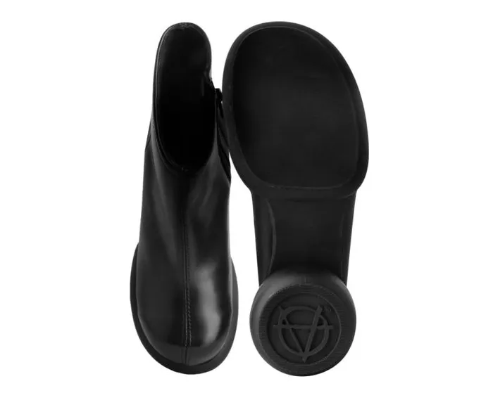 TUK Shoes Vegan Women Black Burnished Bubble II Anarchic Zip Boot TUK Shoes Vegan Women Black Burnished Bubble II Anarchic Zip Boot