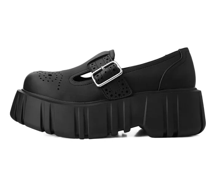 TUK Shoes Vegan Women Black TUKskin TBar Anarchic Airship Brogue TUK Shoes Vegan Women Black TUKskin TBar Anarchic Airship Brogue