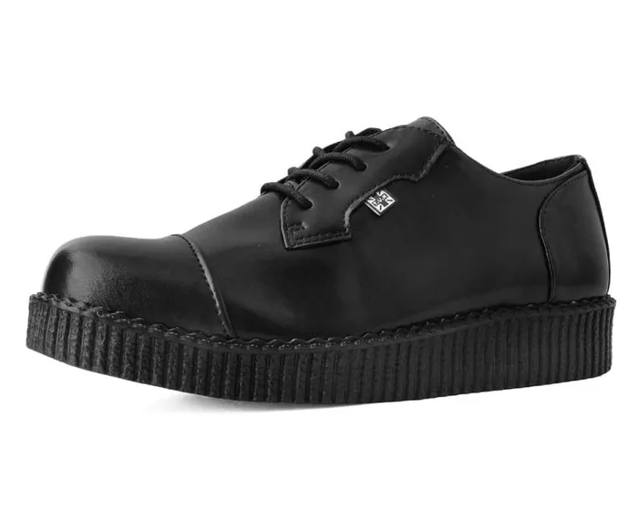 TUK Shoes Vegan Women Black TUKskin Toe Cap Viva Low Creeper