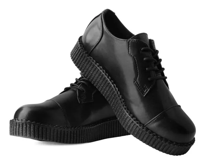 TUK Shoes Vegan Women Black TUKskin Toe Cap Viva Low Creeper TUK Shoes Vegan Women Black TUKskin Toe Cap Viva Low Creeper