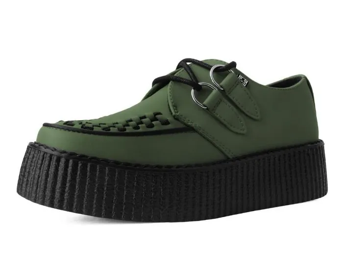 TUK Shoes Vegan Women Murky Green TUKskin Viva Mondo Creeper