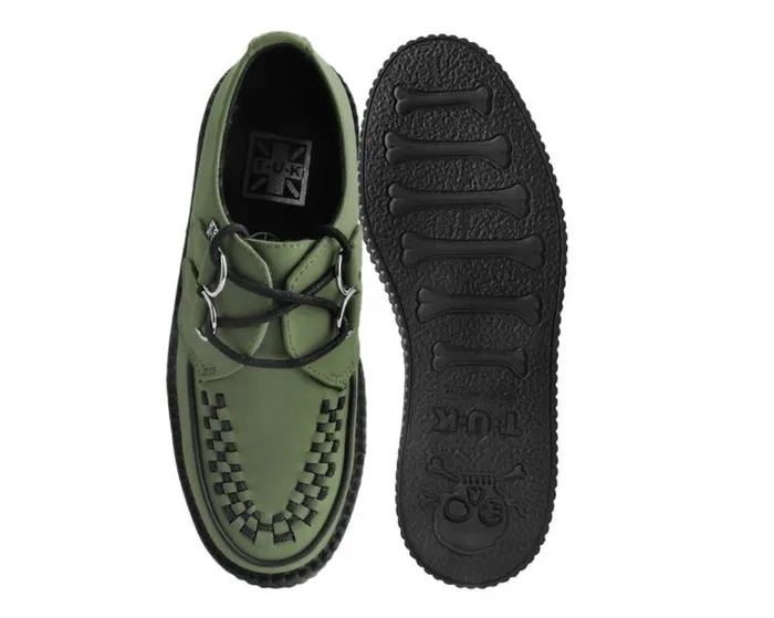 TUK Shoes Vegan Women Murky Green TUKskin Viva Mondo Creeper