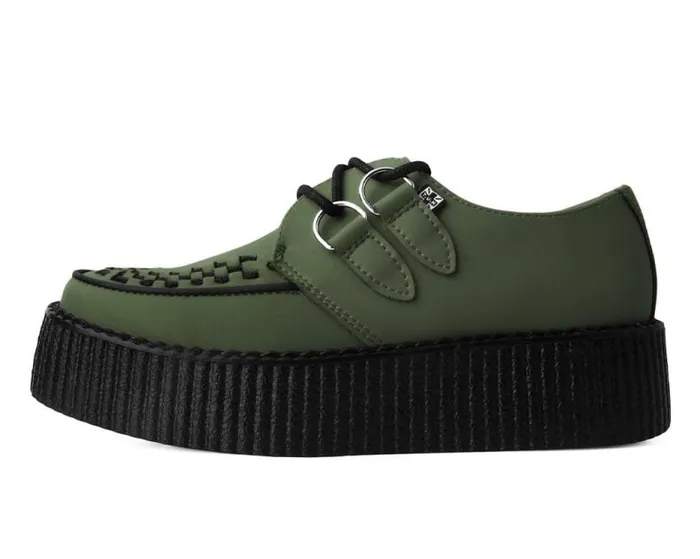 TUK Shoes Vegan Women Murky Green TUKskin Viva Mondo Creeper