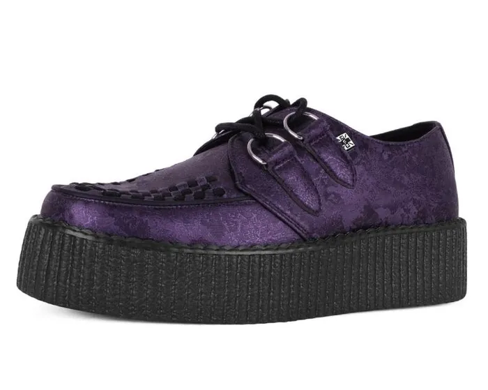TUK Shoes Vegan Women Purple Metallic Blossom Viva Mondo Creeper