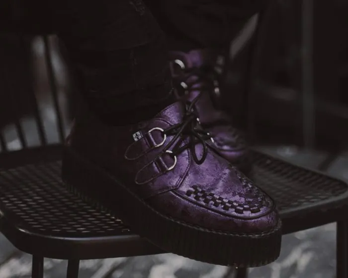 TUK Shoes Vegan Women Purple Metallic Blossom Viva Mondo Creeper TUK Shoes Vegan Women Purple Metallic Blossom Viva Mondo Creeper