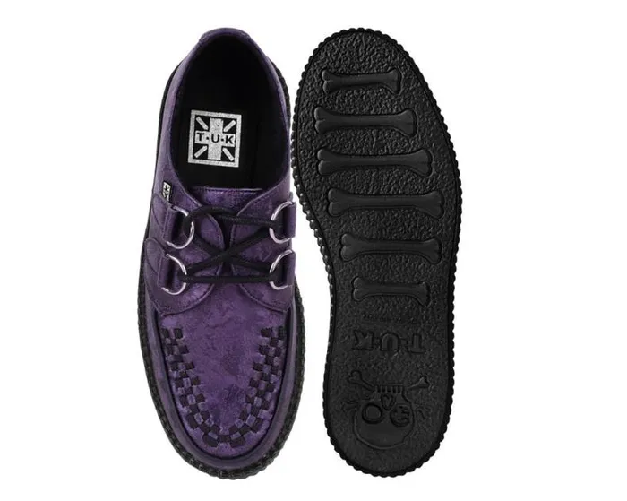 TUK Shoes Vegan Women Purple Metallic Blossom Viva Mondo Creeper TUK Shoes Vegan Women Purple Metallic Blossom Viva Mondo Creeper