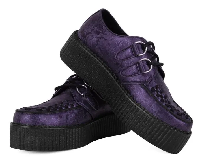 TUK Shoes Vegan Women Purple Metallic Blossom Viva Mondo Creeper TUK Shoes Vegan Women Purple Metallic Blossom Viva Mondo Creeper