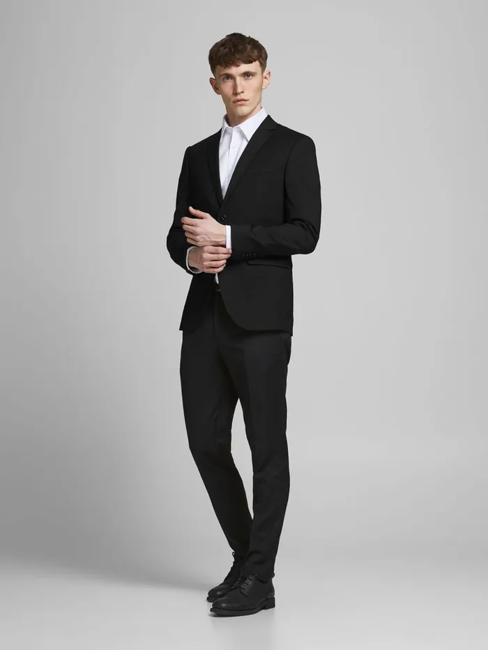 Tailoring JACK and JONES Mens 2PIECE SUPER SLIM FIT SUIT Black Black
