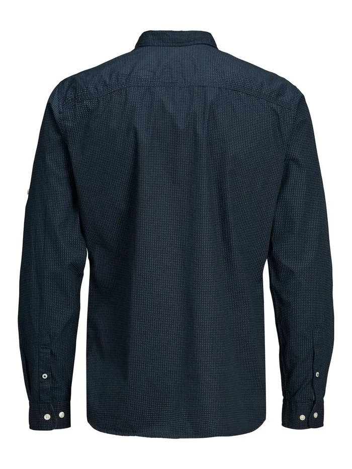 Tailoring JACK and JONES Mens BUTTONDOWN LINEN SHIRT Blue Navy Blazer
