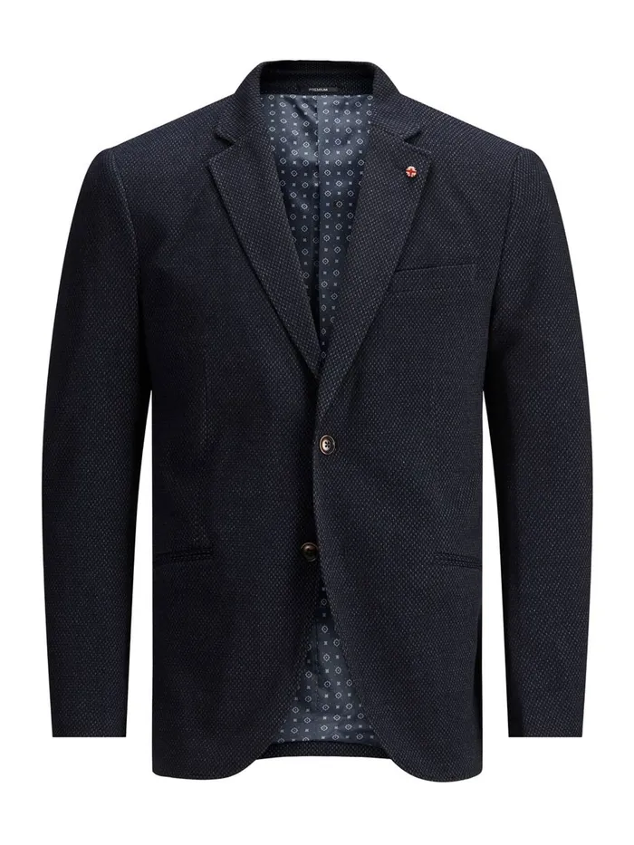 Tailoring JACK and JONES Mens SLIM FIT SOFT TWILL BLAZER Blue Dark Navy